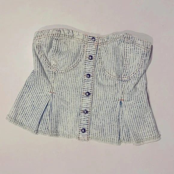 Anthropologie Denim corset top - Picture 7 of 9